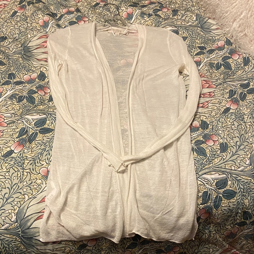 LOFT White Sheer Sweater